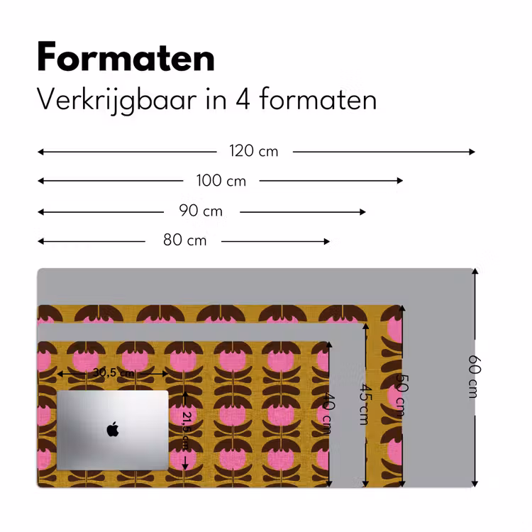 Abstract - Bloemen - Roze Muismat XXL klein 681 -sfeer5