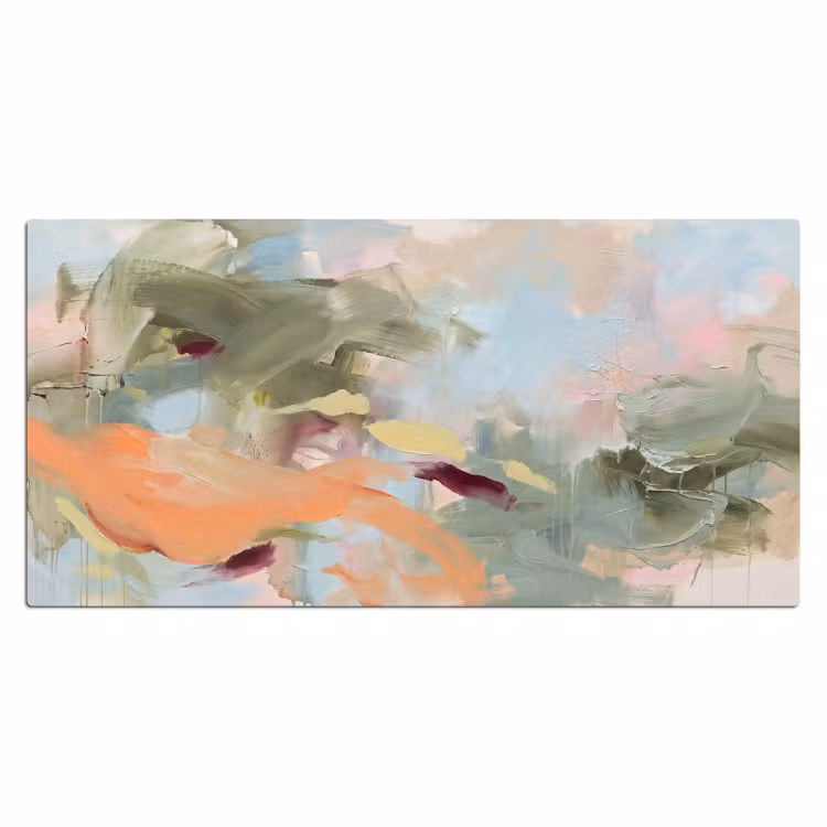 Abstract - Borstelstreken - Kunst - Modern - Pastel Muismat XXL klein -3d_leeg
