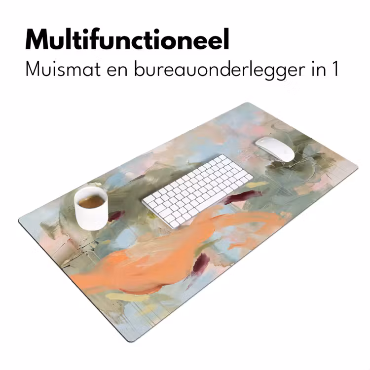 Abstract - Borstelstreken - Kunst - Modern - Pastel Muismat XXL klein -sfeer4