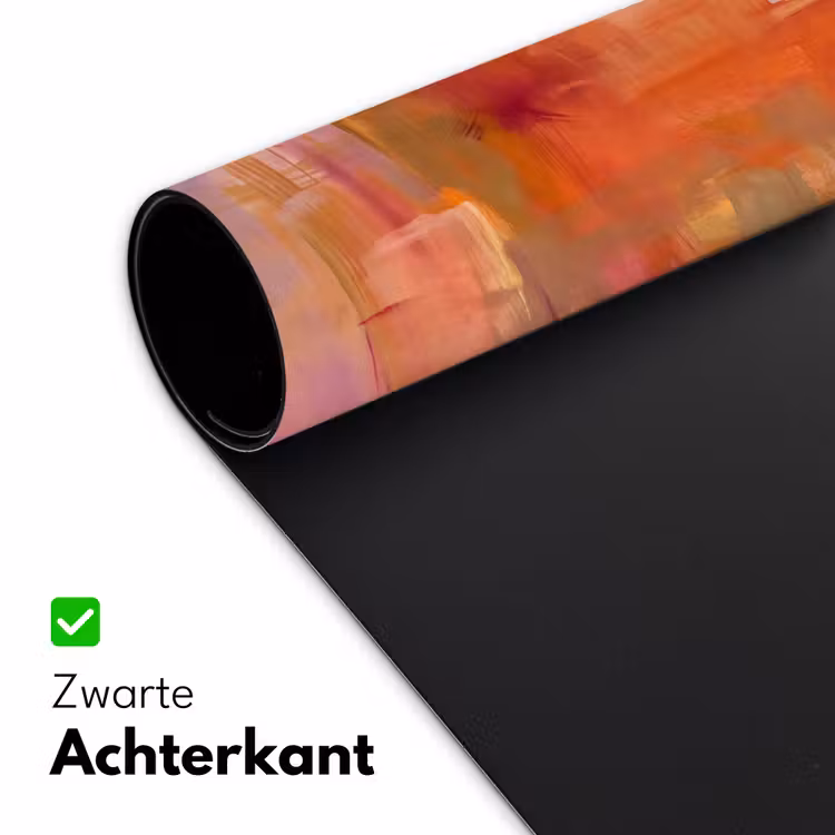 Abstract - Borstelstreken - Kunst - Paars - Goud Muismat XXL klein -sfeer2