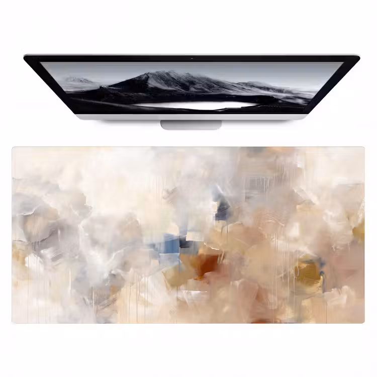 Abstract - Borstelstreken - Modern - Beige - Kunst Muismat XXL klein -zzz3d