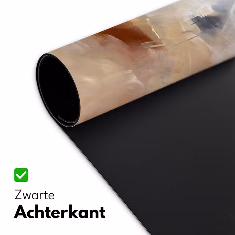 Abstract - Borstelstreken - Modern - Beige - Kunst Muismat XXL klein -sfeer2