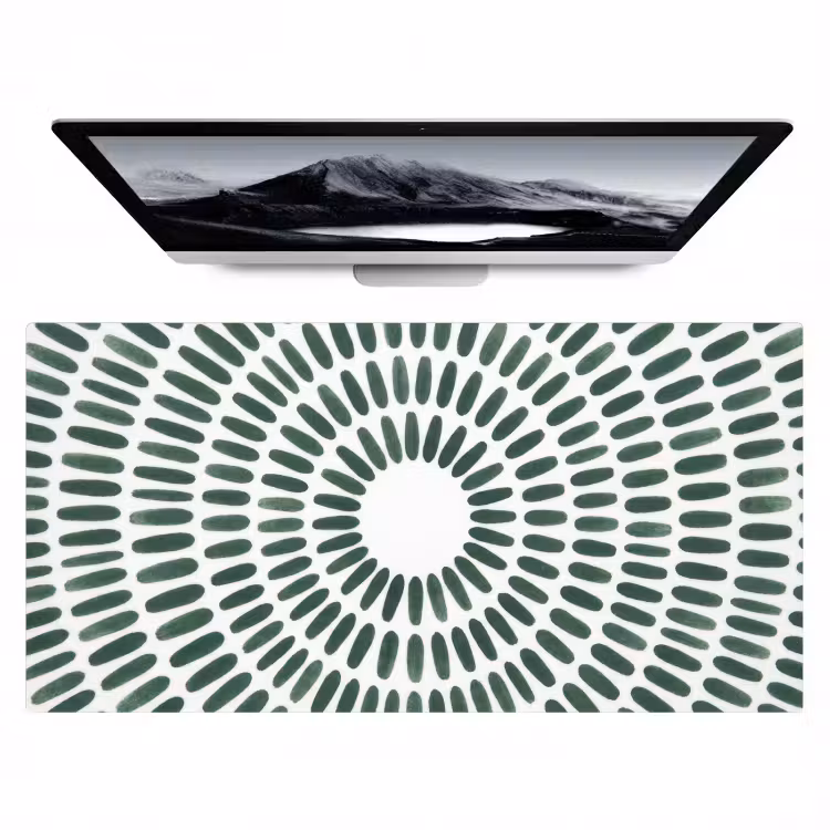 Abstract - Cirkel - Patroon - Modern - Groen Muismat XXL klein -zzz3d