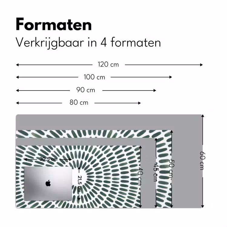 Abstract - Cirkel - Patroon - Modern - Groen Muismat XXL klein -sfeer5
