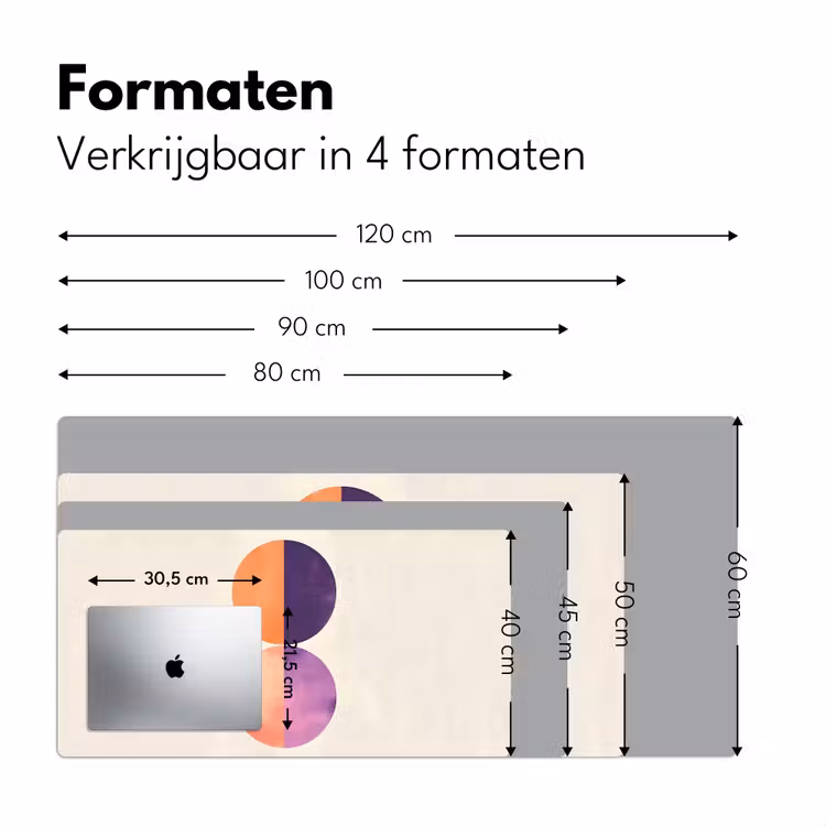 Abstract - Cirkels - Paars Muismat XXL klein -sfeer5
