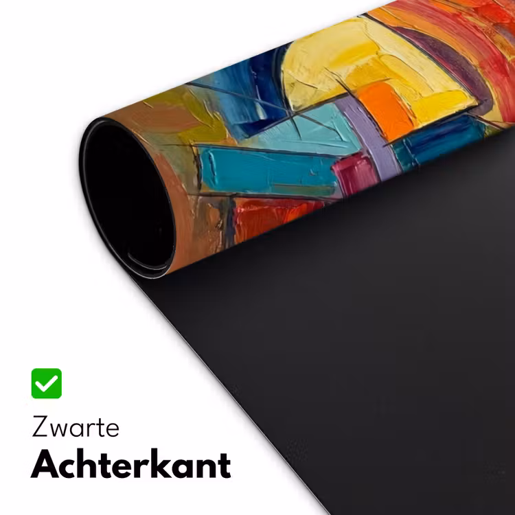 Abstract - Cirkels - Schilderij - Kleurrijk - Dynamisch Muismat XXL klein -sfeer2