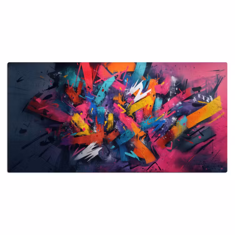 Abstract - Explosie - Neonkleuren Muismat XXL klein -3d_leeg