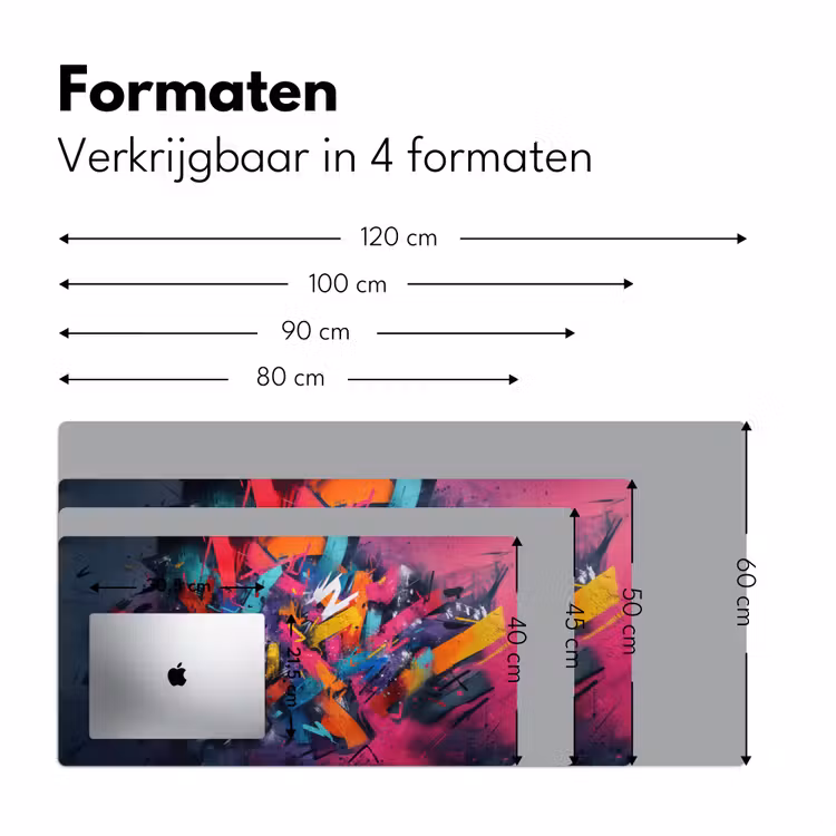 Abstract - Explosie - Neonkleuren Muismat XXL klein -sfeer5
