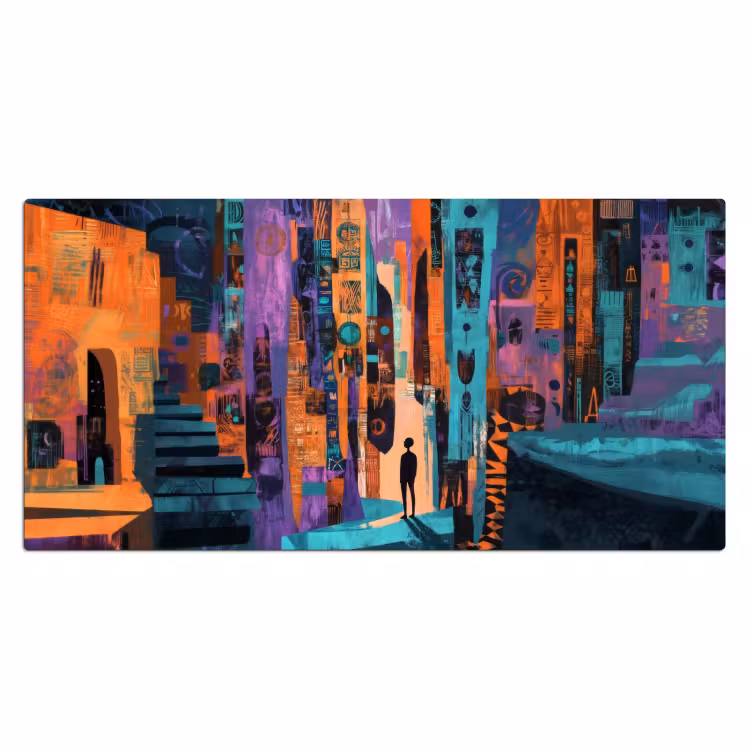 Abstract - Figuren - Kleurrijk Muismat XXL klein -3d_leeg