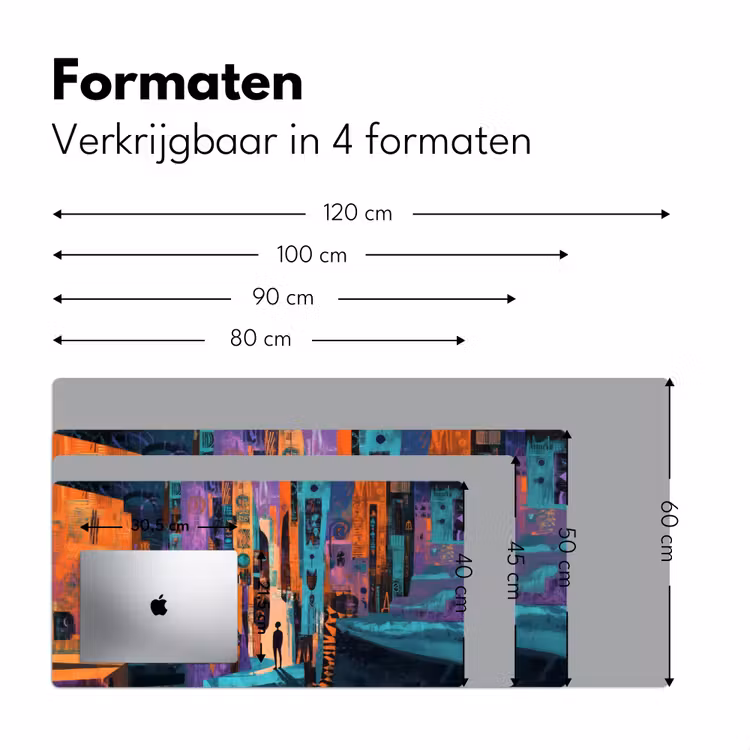 Abstract - Figuren - Kleurrijk Muismat XXL klein -sfeer5