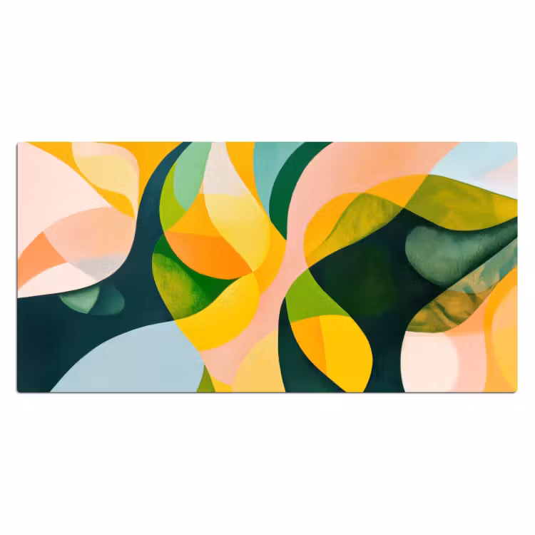 Abstract - Geel - Roze - Groen Muismat XXL klein -3d_leeg