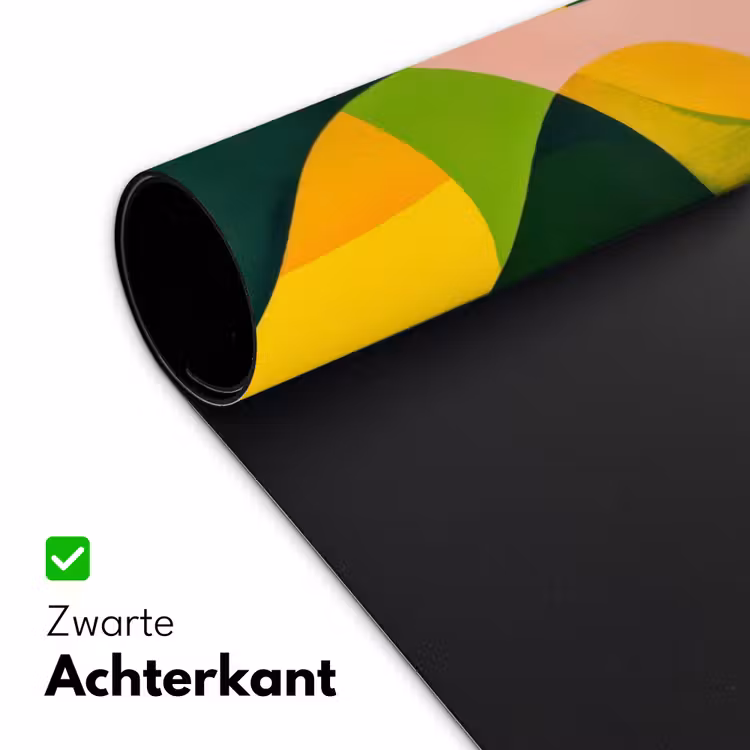 Abstract - Geel - Roze - Groen Muismat XXL klein -sfeer2