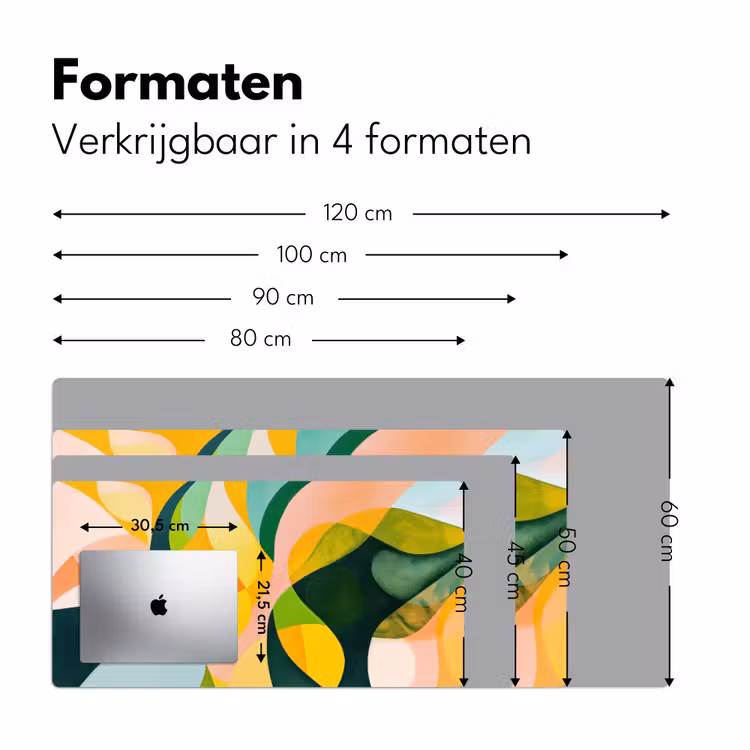 Abstract - Geel - Roze - Groen Muismat XXL klein -sfeer5