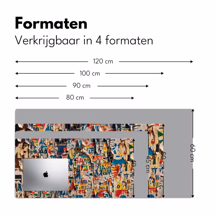 Abstract - Gelaagd papier - Urban - Modern - Kleurrijk Muismat XXL klein -sfeer5