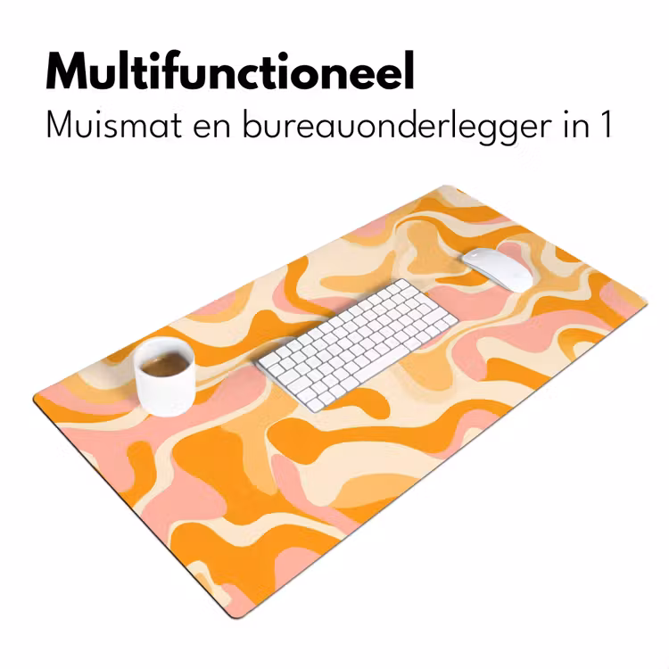 Abstract - Golvend - Oranje Muismat XXL klein -sfeer4