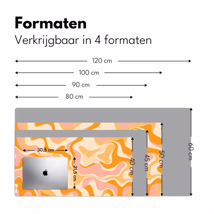 Abstract - Golvend - Oranje Muismat XXL klein -sfeer5