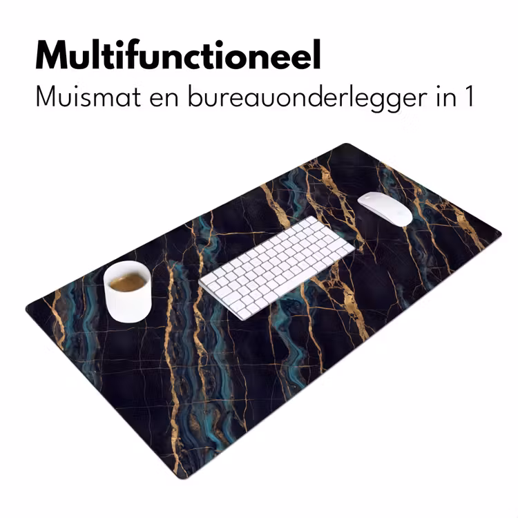 Abstract - Gouden lijnen - Kunst - Modern - Zwart Muismat XXL klein -sfeer4