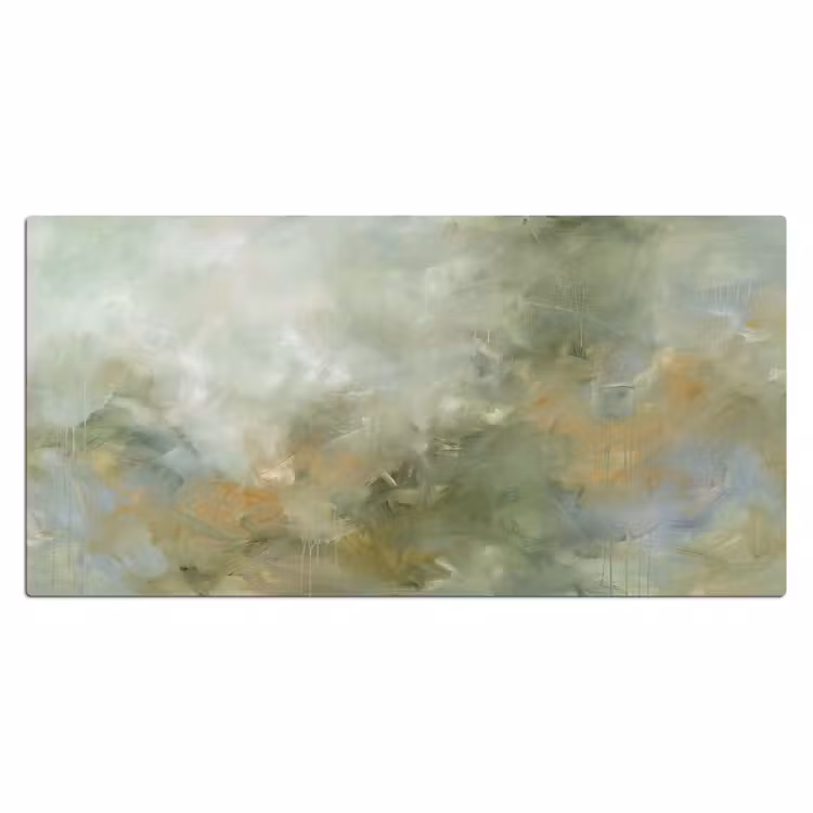 Abstract - Groen - Beige - Modern - Kunst Muismat XXL klein -3d_leeg