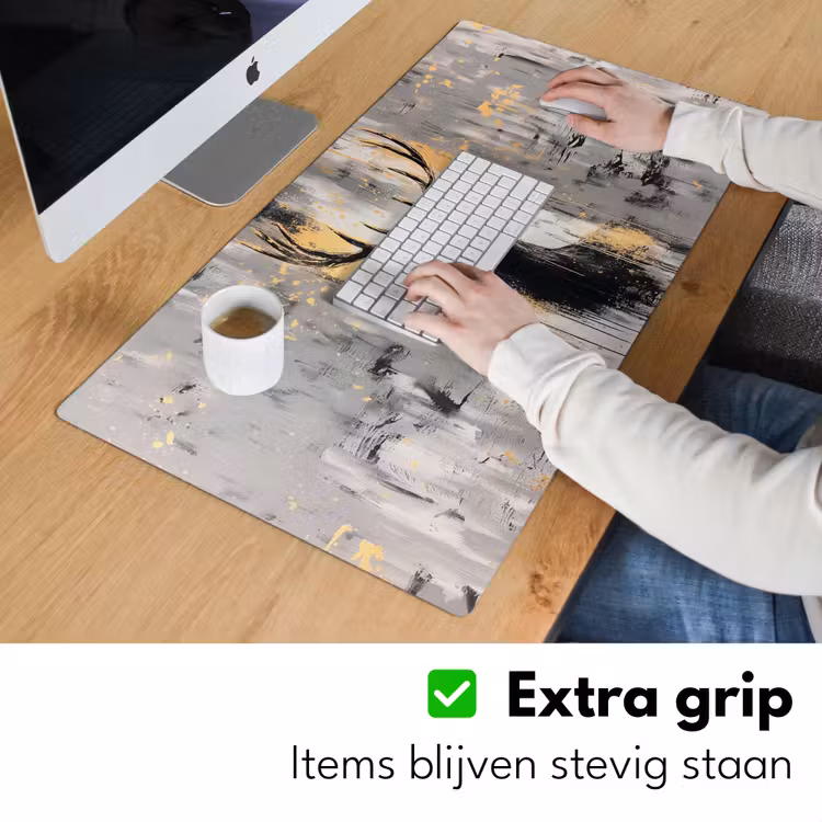 Abstract - Hert - Gewei - Goud Muismat XXL klein -sfeer3