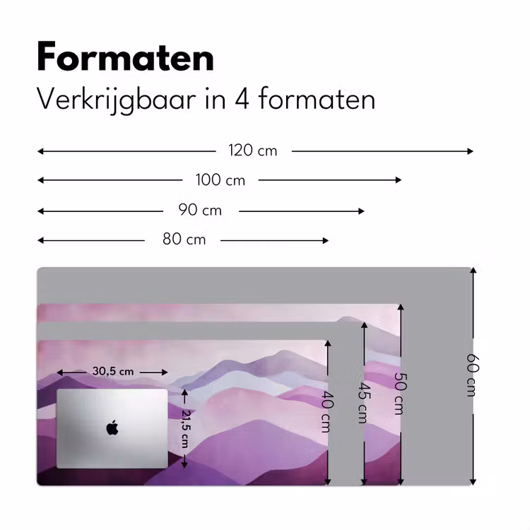 Abstract - Heuvels - Landschap - Paars Muismat XXL klein -sfeer5