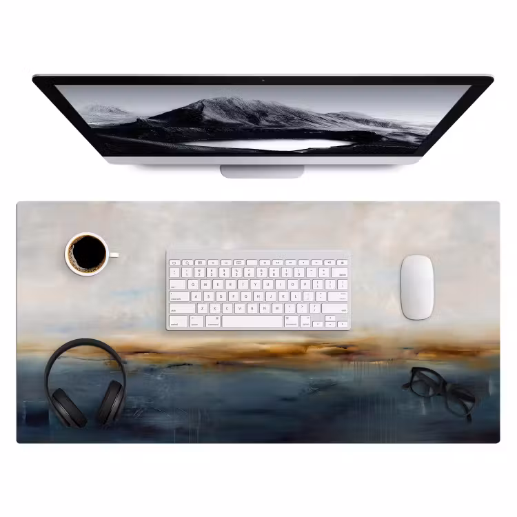 Abstract - Horizon - Water - Modern - Beige Muismat XXL klein -3d