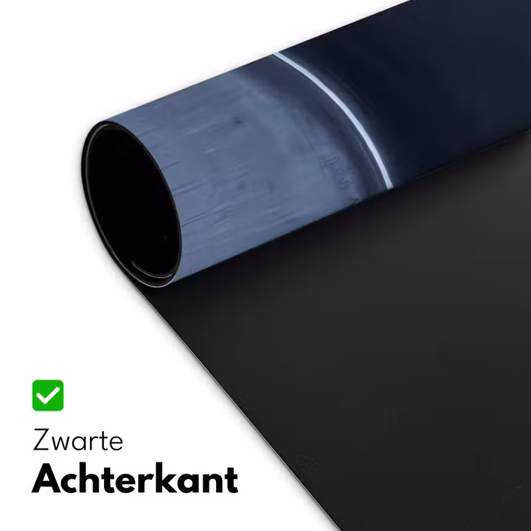 Abstract - Horizontale lijn - Minimalistisch - Donkerblauw - Kunst Muismat XXL klein -sfeer2