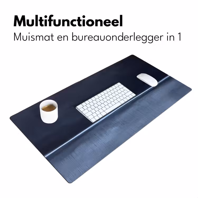 Abstract - Horizontale lijn - Minimalistisch - Donkerblauw - Kunst Muismat XXL klein -sfeer4