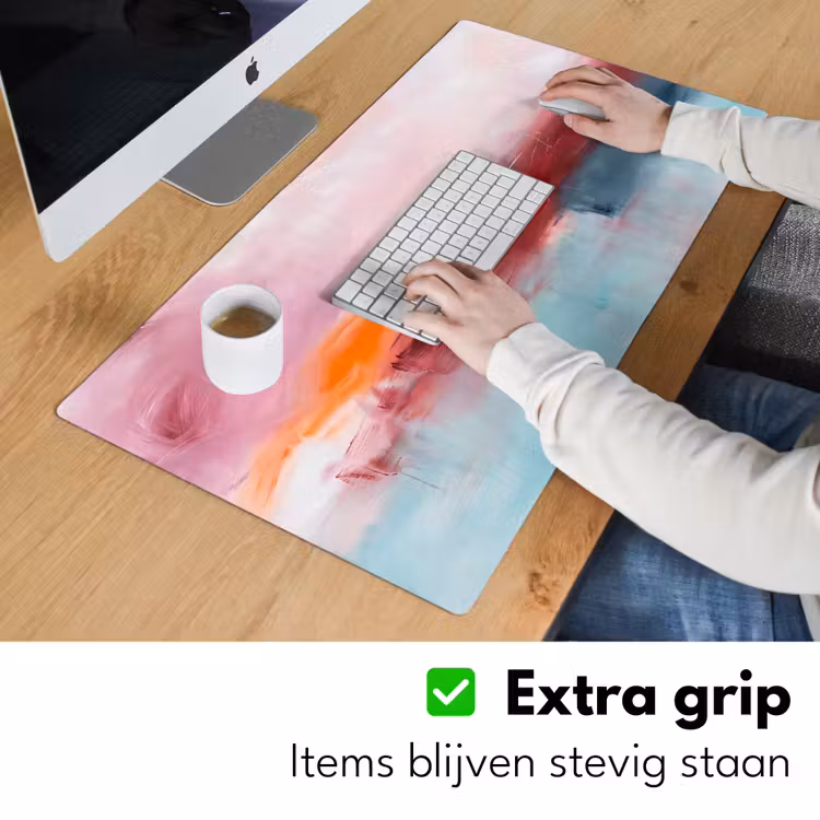 Abstract - Kleuren - Modern - Kunst - Roze Muismat XXL klein -sfeer3