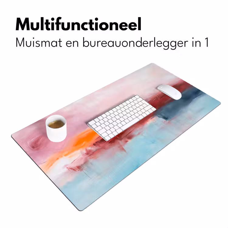 Abstract - Kleuren - Modern - Kunst - Roze Muismat XXL klein -sfeer4