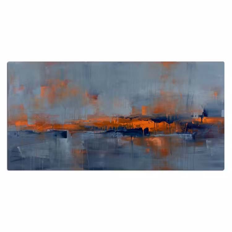 Abstract - Kleuren - Modern - Oranje - Grijs Muismat XXL klein -3d_leeg