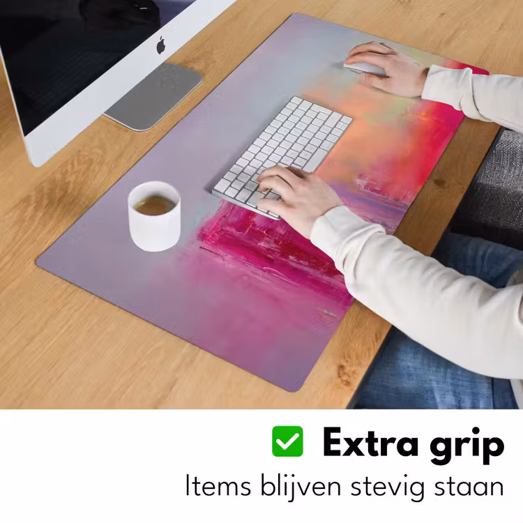 Abstract - Kleuren - Modern - Roze Muismat XXL klein -sfeer3