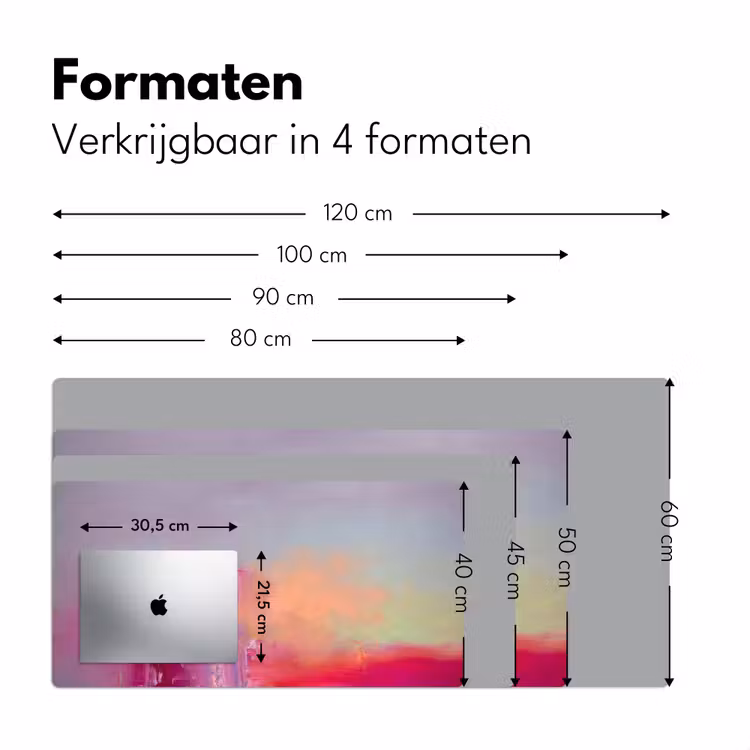Abstract - Kleuren - Modern - Roze Muismat XXL klein -sfeer5