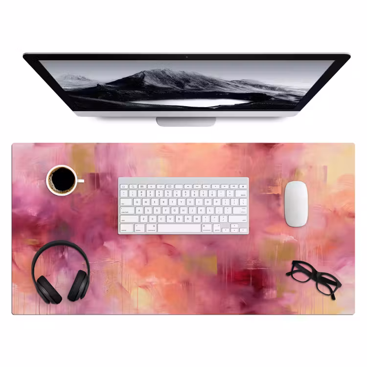 Abstract - Kleuren - Modern - Roze - Paars Muismat XXL klein -3d