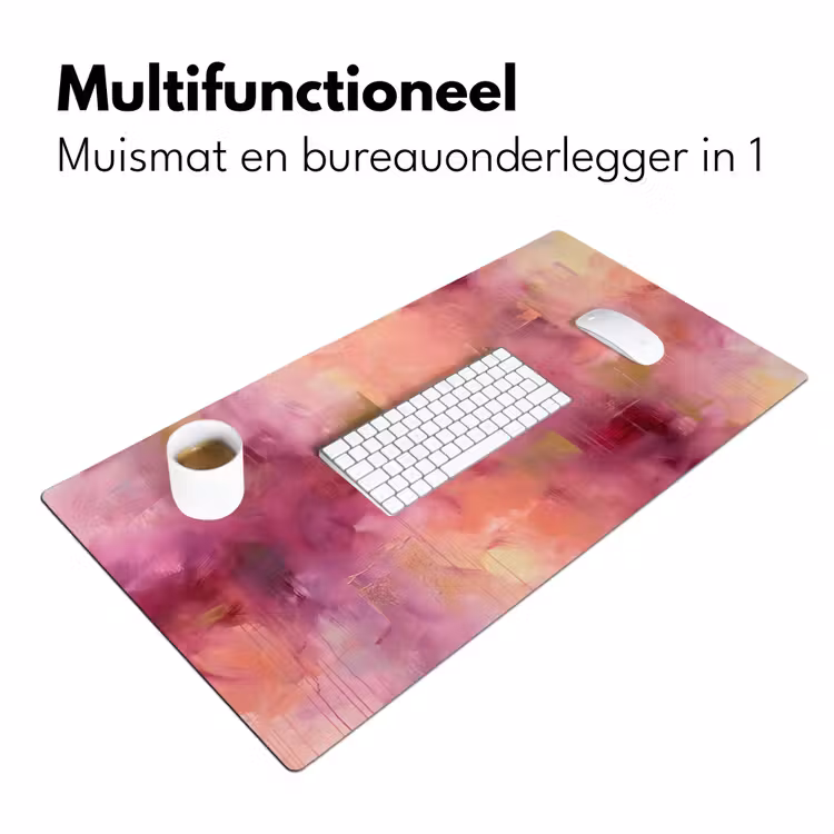 Abstract - Kleuren - Modern - Roze - Paars Muismat XXL klein -sfeer4