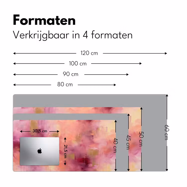 Abstract - Kleuren - Modern - Roze - Paars Muismat XXL klein -sfeer5