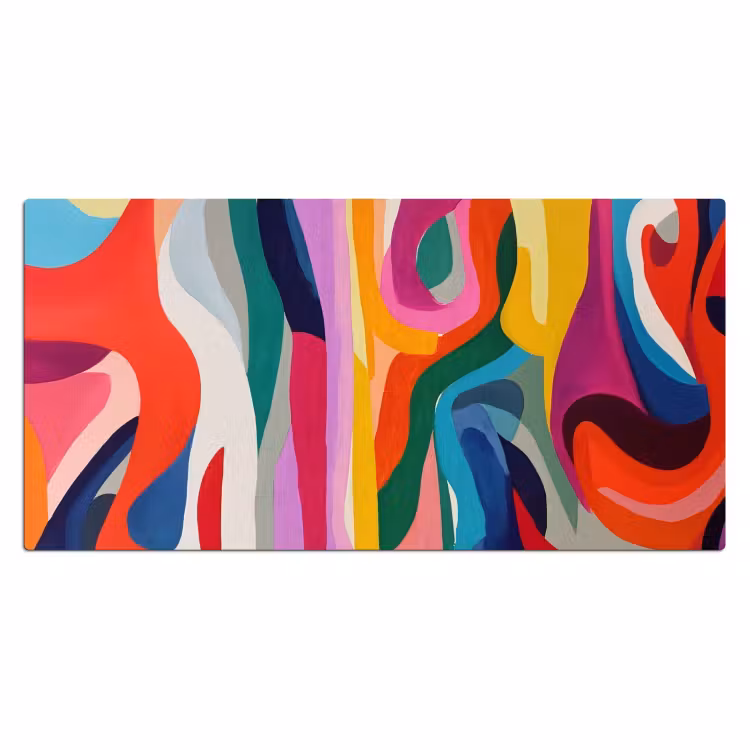 Abstract - Kleurrijk - Golven - Lijnen Muismat XXL klein -3d_leeg
