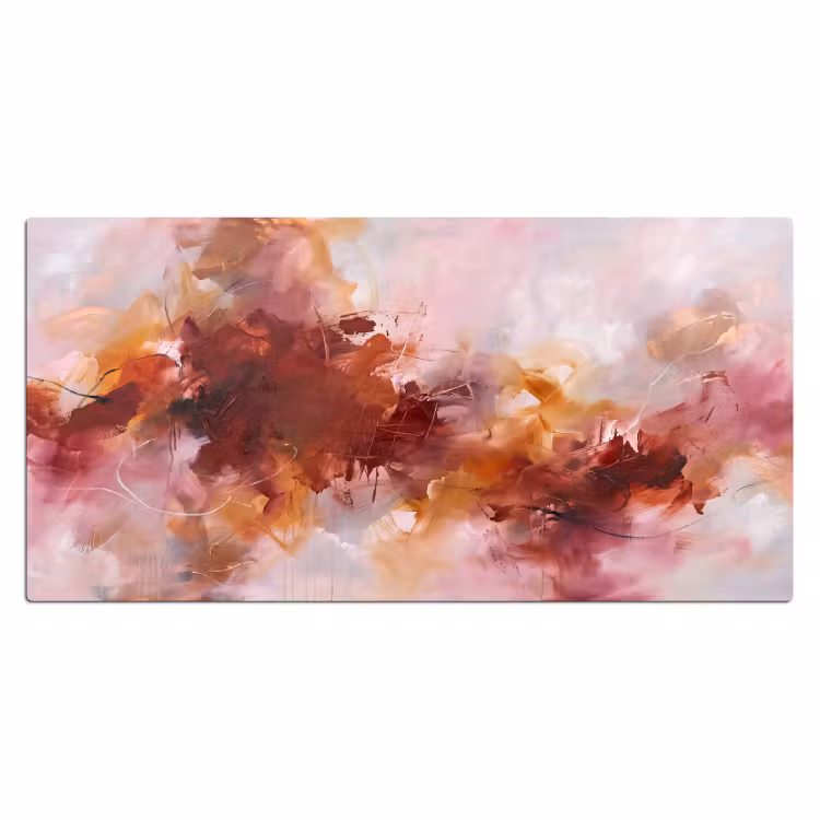 Abstract - Kleurrijk - Kunst - Modern - Roze-Rood Muismat XXL klein -3d_leeg