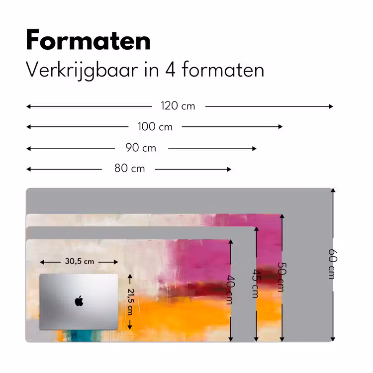 Abstract - Kleurrijk - Modern - Kunst - Oranje Muismat XXL klein -sfeer5