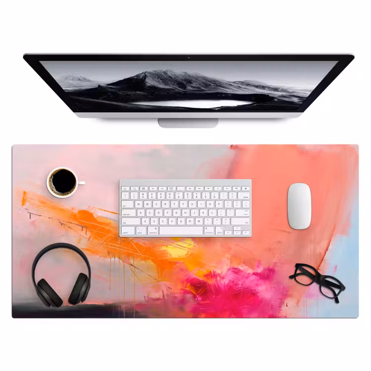 Abstract - Kleurrijk - Modern - Roze Muismat XXL klein -3d