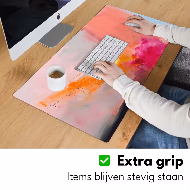 Abstract - Kleurrijk - Modern - Roze Muismat XXL klein -sfeer3