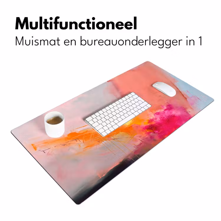 Abstract - Kleurrijk - Modern - Roze Muismat XXL klein -sfeer4