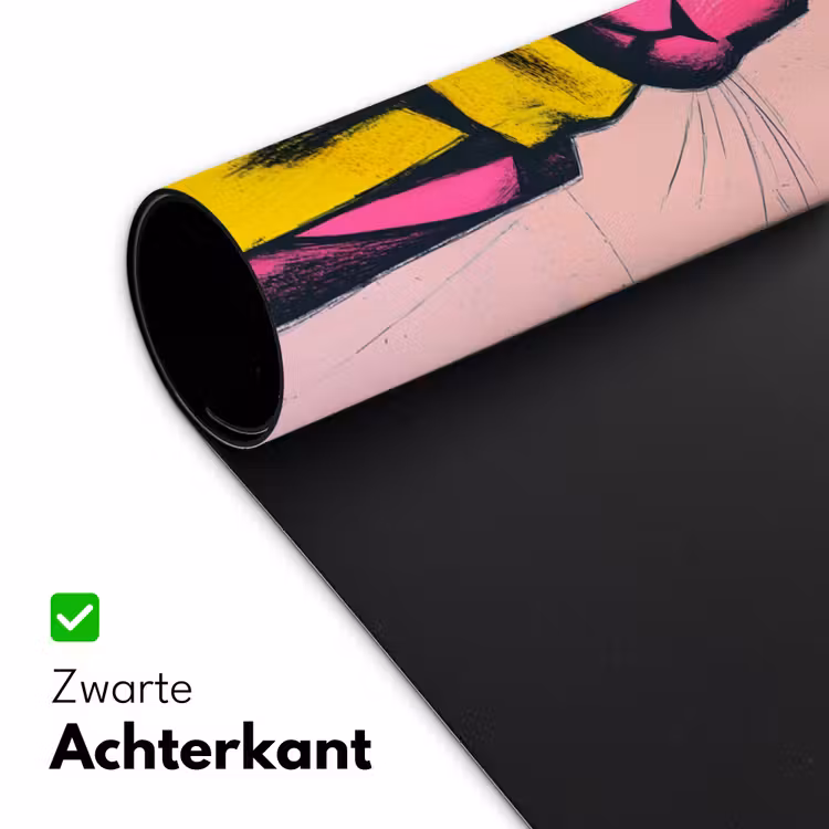 Abstract - Konijn - Sjaal - Geel Muismat XXL klein -sfeer2