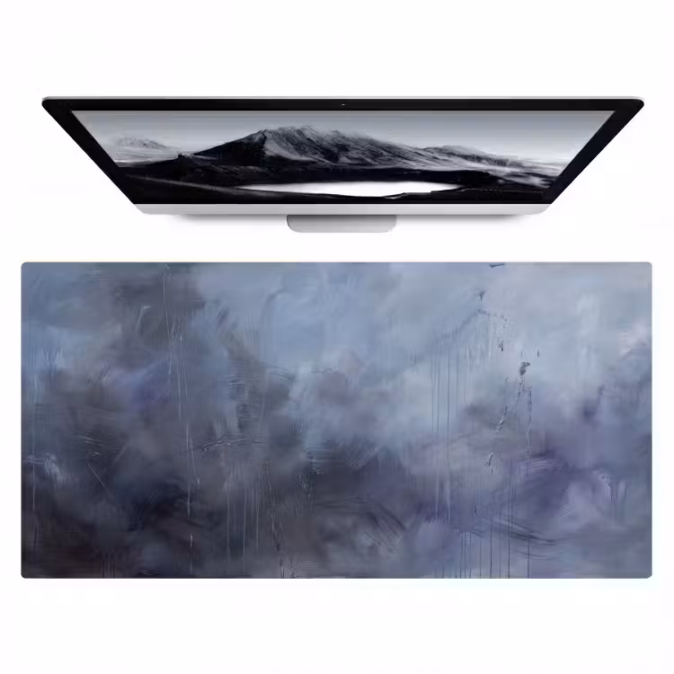 Abstract - Kwaststreken - Modern - Kunst - Grijs Muismat XXL klein -zzz3d