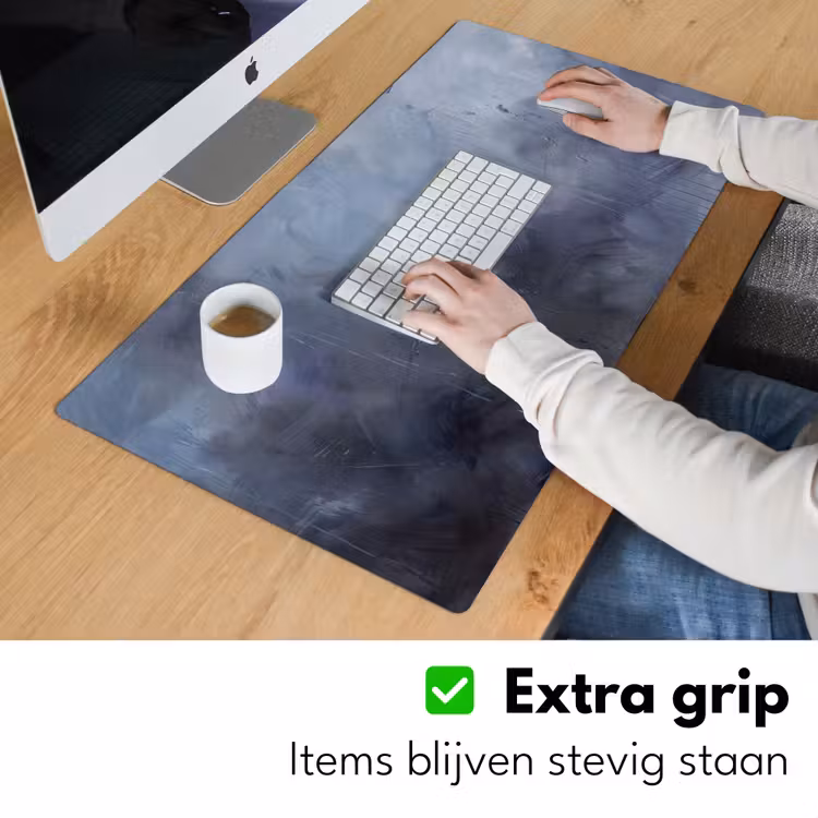 Abstract - Kwaststreken - Modern - Kunst - Grijs Muismat XXL klein -sfeer3
