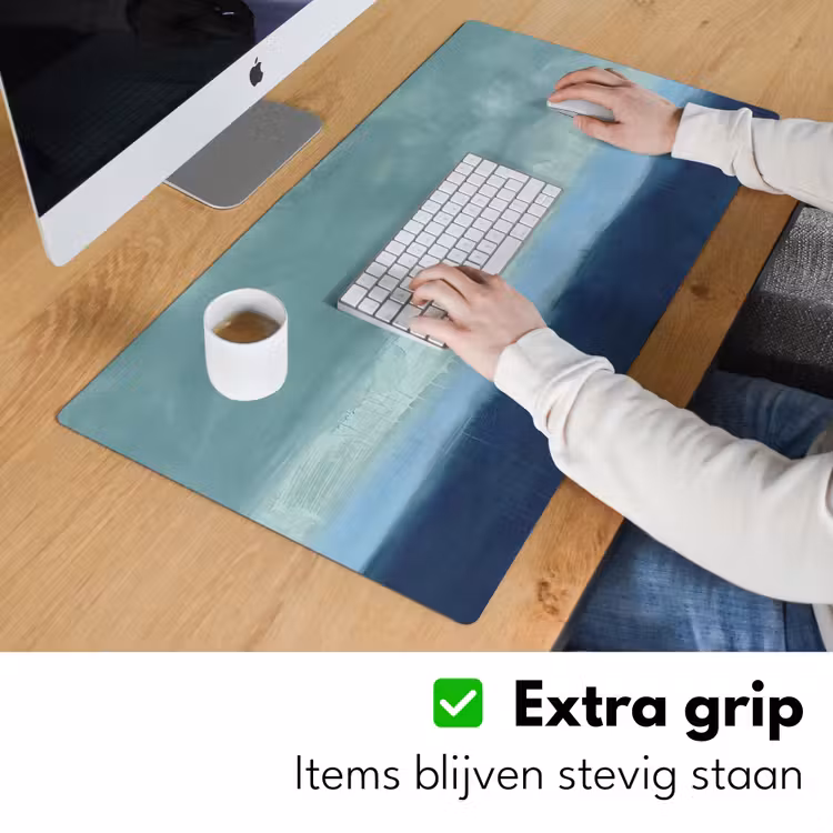Abstract - Lagen - Rust - Modern - Blauw Muismat XXL klein -sfeer3
