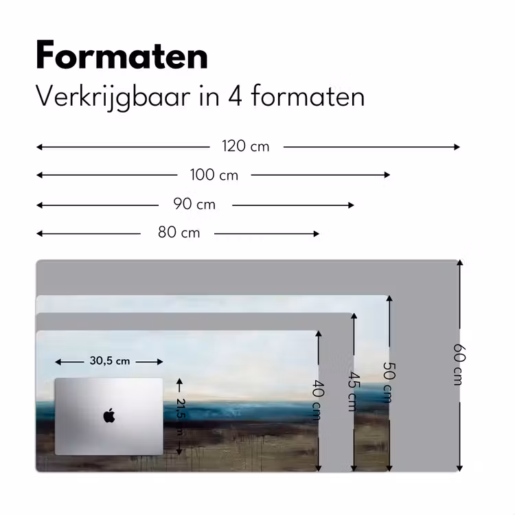 Abstract - Landschap - Horizon - Blauw - Modern Muismat XXL klein -sfeer5