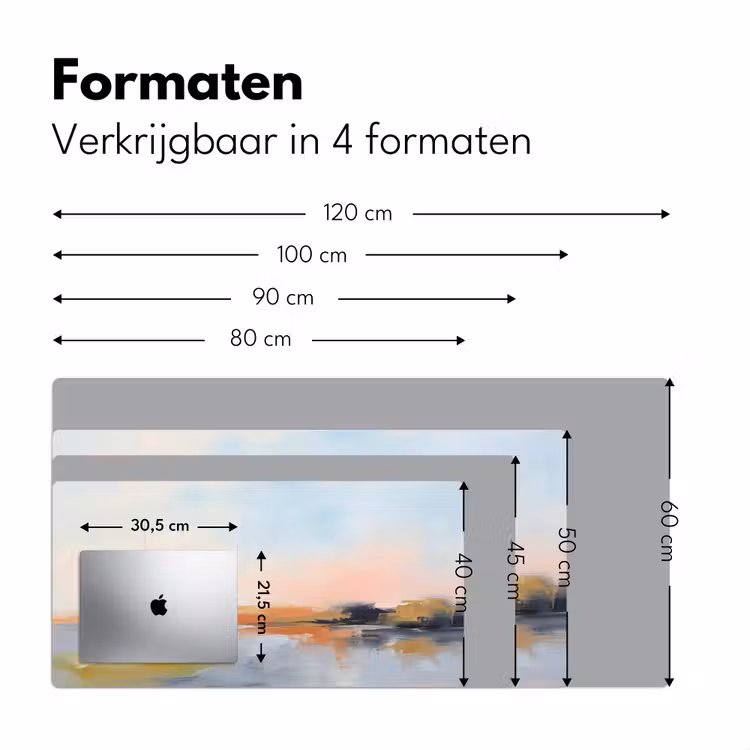 Abstract - Landschap - Horizon - Modern - Kleurrijk Muismat XXL klein -sfeer5