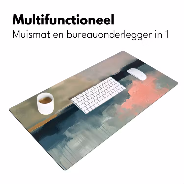 Abstract - Landschap - Kunst - Modern - Groen - Blauw Muismat XXL klein -sfeer4
