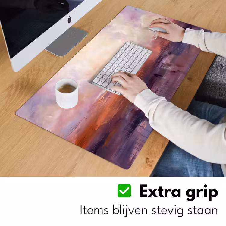 Abstract - Landschap - Modern - Paars - Oranje Muismat XXL klein -sfeer3