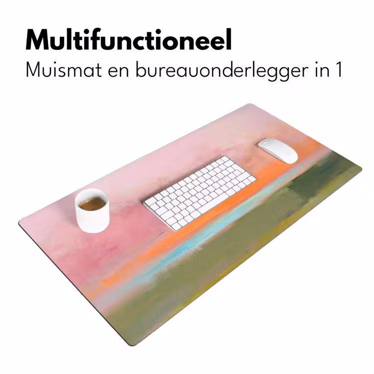 Abstract - Landschap - Modern - Roze - Oranje Muismat XXL klein -sfeer4